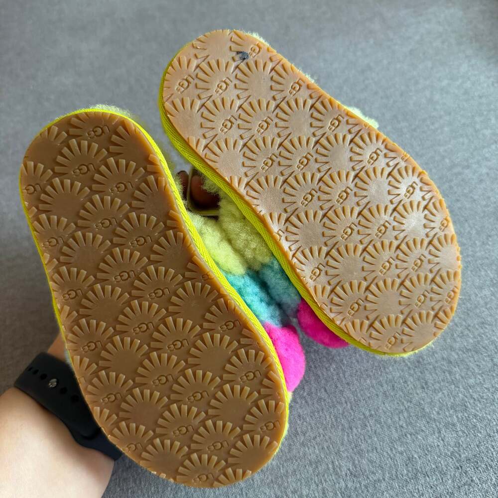 UGG Fluff Yeah Sundae Slide Neon Rainbow Sandals - Picture 6 of 6